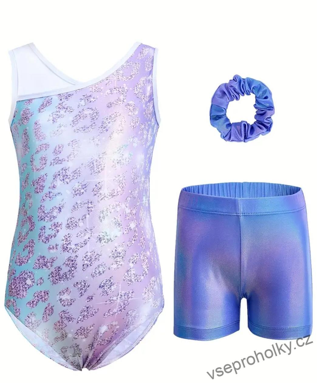 Dívčí gymnastický set – třpytivý leopard