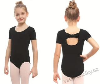 Dívčí trikot s krátkým rukávem, černý